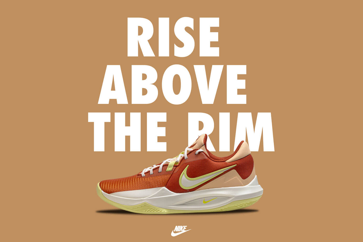 un zapato en un fondo marrón