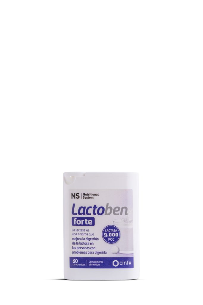 Fotografía de producto farmacéutico NS Lactoben Forte de Cinfa sobre fondo blanco, realizada por fotógrafo de producto farmacéutico en Sevilla